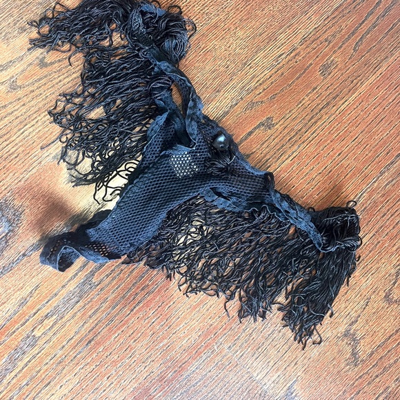 NWT vintage black with lace in French fishnet panties - Picture 3 of 15